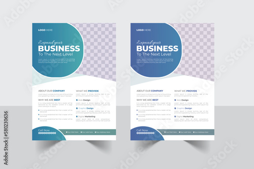 a bundle of 4 templates of different colors a4 flyer template, modern business flyer template, 
abstract business flyer and creative design, IT company flyer and editable vector template design 
