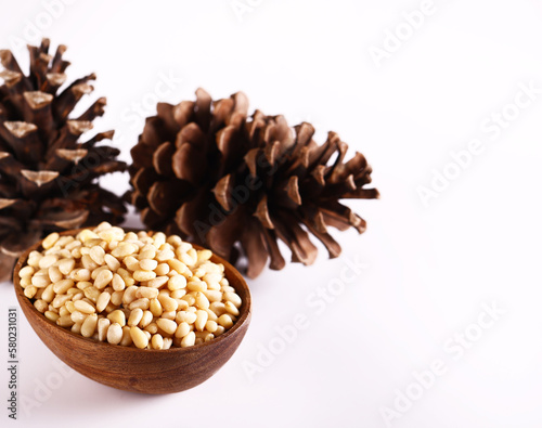 fresh natural organic pine nuts