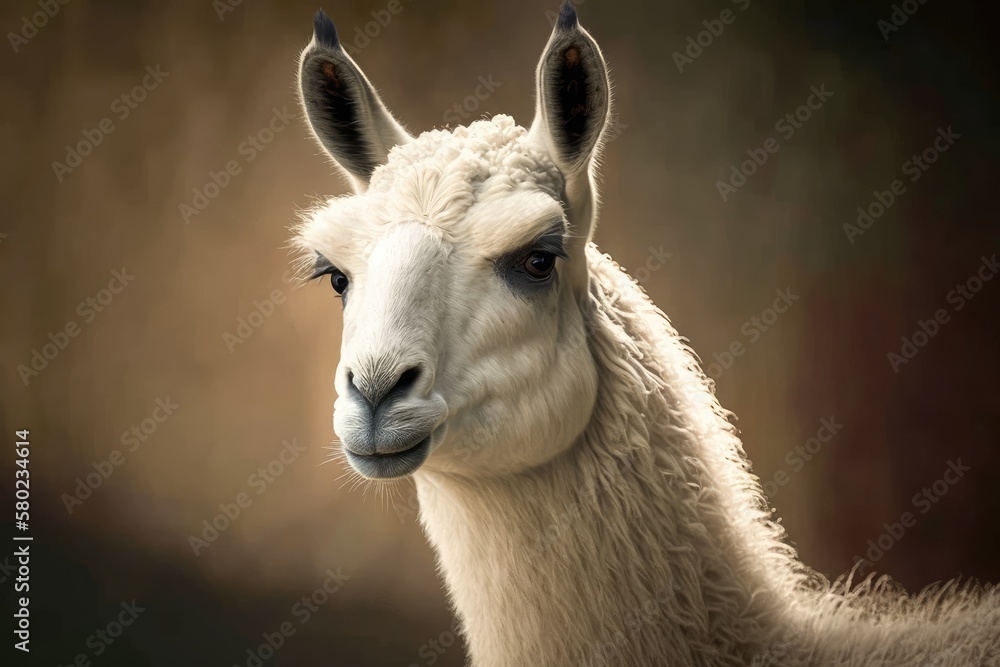 Obraz premium Llama (old glams) (long glams). Domestic animal. Generative AI