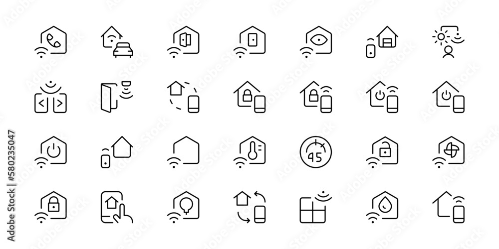 Smart home icon set. Collection of smart house with automation control system vector illustration. Technology concept. Smart home icon set. Collection of smart house with automation control system vector illustration. Technology concept.