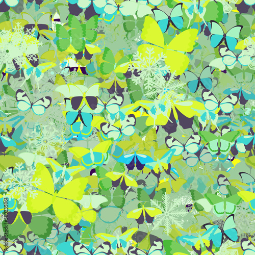 Background pattern abstract design texture. Seamless. Theme is about art, background, swirly, nature, repeat, flake, vector, swirls, snow, snowflake, summer, various, drawing, graphic, Red Admiral