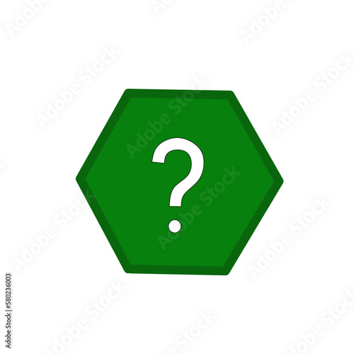 simple illustration of question mark icon on green background