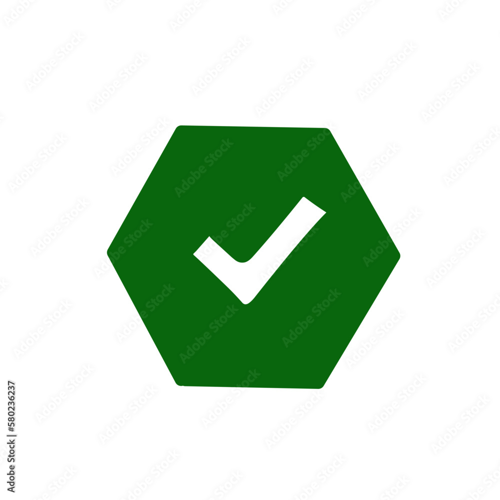 simple illustration of tick icon on green background simple illustration of tick icon on green background