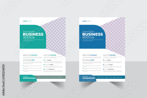 a bundle of 4 templates of different colors a4 flyer template, modern business flyer template, 
abstract business flyer and creative design, IT company flyer and editable vector template design 