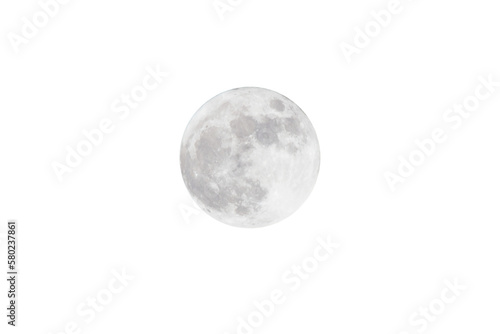 full moon isolated on white background. Clipping path. © krsprs