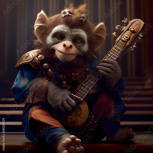 Monkey playing music