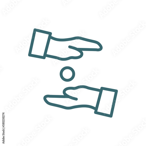 alms icon. Thin line alms icon from islamic and ramadan collection. Outline vector isolated on white background. Editable almssymbol can be used web and mobile
