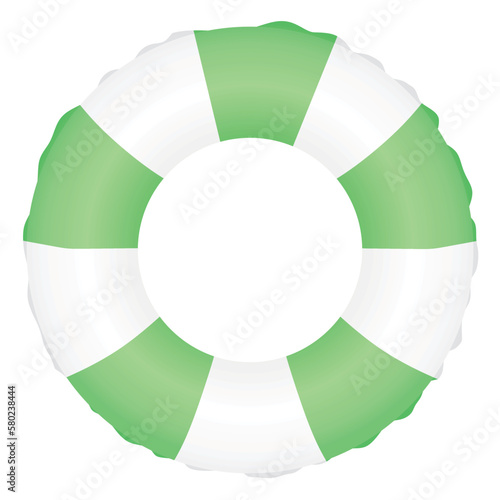 White and green swim ring. vector illustration