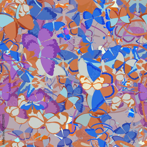 Background pattern abstract design texture. Seamless. Theme is about wild, art, exotic, spring, fly, tropical, graphic, design, background, confetti, decor, colorful, various, Red Admiral