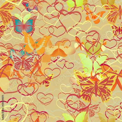 Background pattern abstract design texture. Seamless. Theme is about background, design, Red Admiral, beautiful, Butterfly, romance, Monarch, silhouette, spring, Piano Key, art, love, delicate