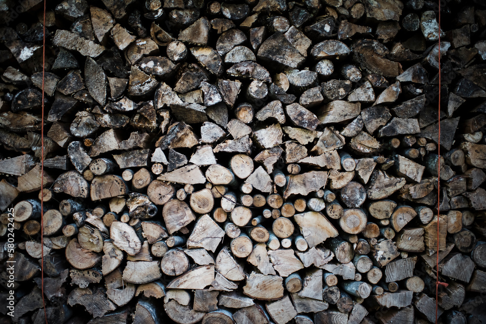 Overhead view of stacked wood Overhead view of stacked wood