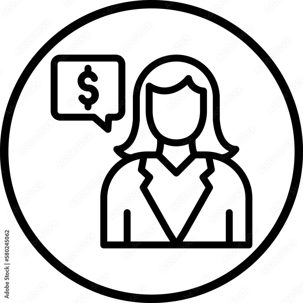 vector female advisor icon style vector female advisor icon style