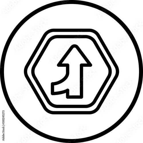 vector  merging road icon style