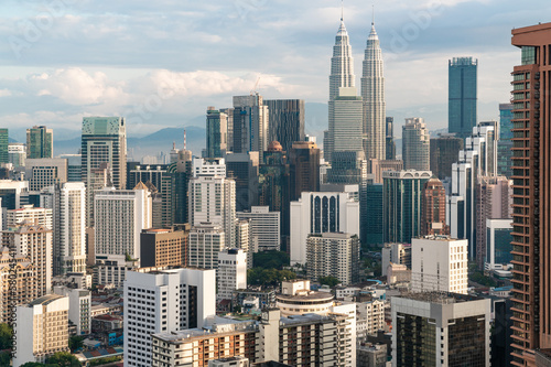 Canvas Print Kuala Lumpur cityscape with Petronas twin towers
