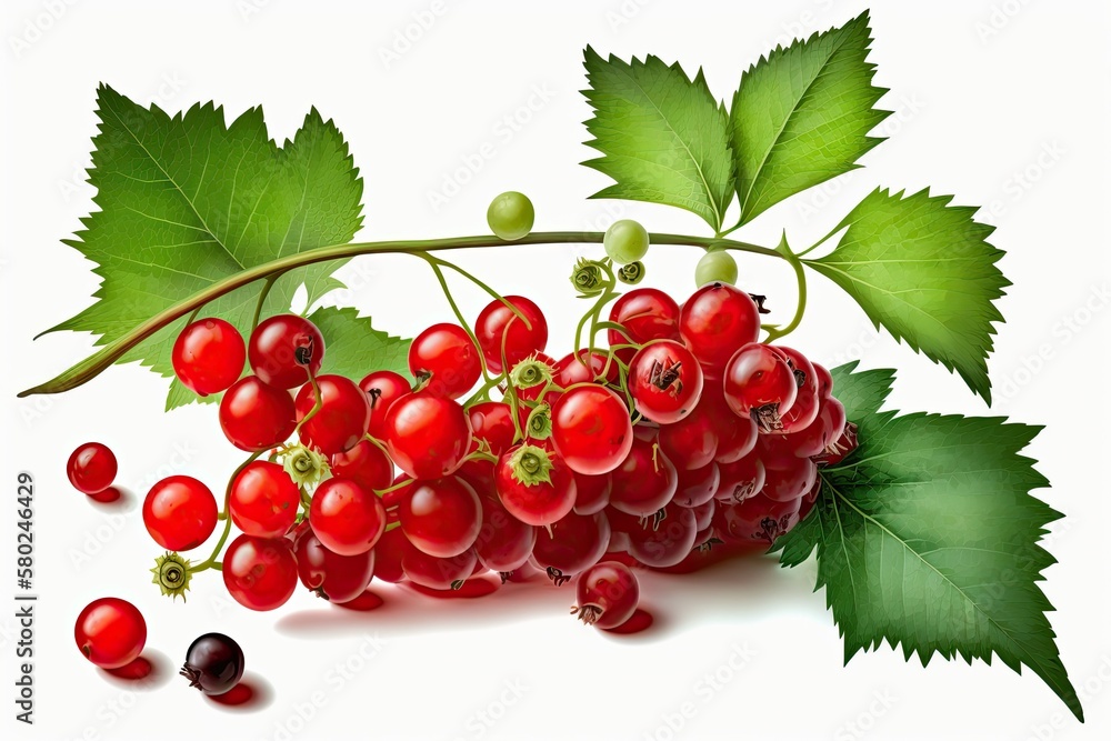 Red currant all by itself. Red currants against a white backdrop. Red currants on their own. blackberries on white by using a clipping path. Generative AI Red currant all by itself. Red currants against a white backdrop. Red currants on their own. blackberries on white by using a clipping path. Generative AI