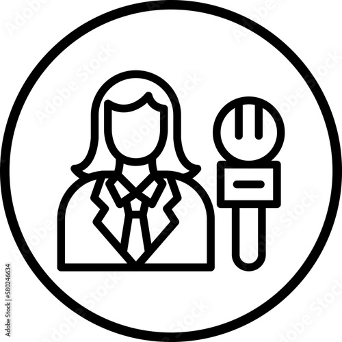 Vector Design Female Journalist Icon Style