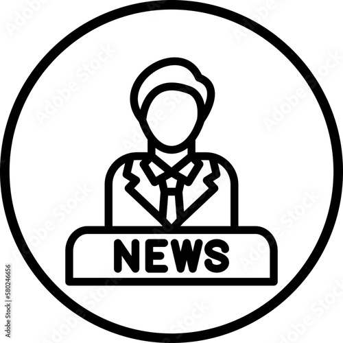 Vector Design News Anchor Icon Style