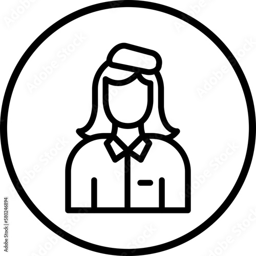 Vector Design Air Hostess Icon Style