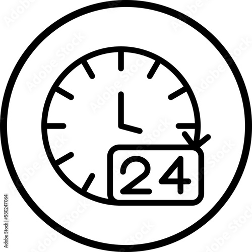 Vector Design 24 Hours Icon Style