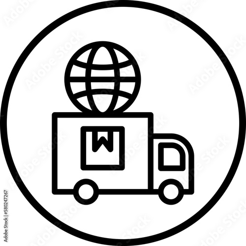 vector  global delivery icon style