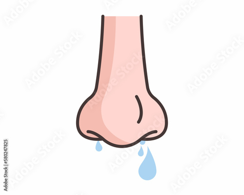 running nose icon self-hygiene concept.