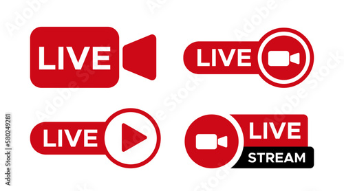 live streaming icons set