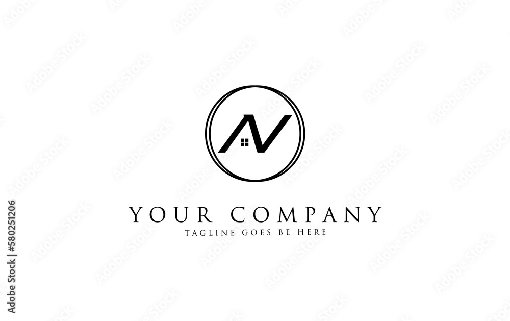 Real estate circle logo icon and real estate circle favicon flat monogram logo Real estate circle logo icon and real estate circle favicon flat monogram logo