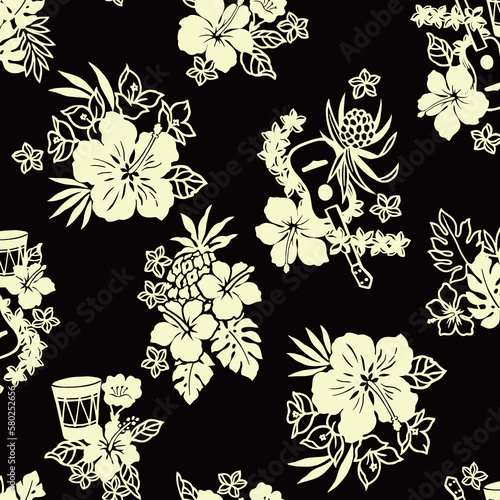 Cute and simple Aloha shirt seamless pattern,