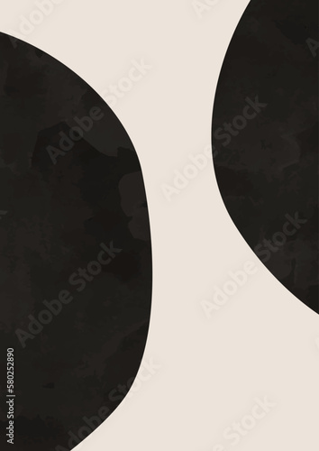 Boho poster with abstract shapes and lines. Contemporary minimalist art. contemporary wall decor. contemporary wall decor. Collection of modern minimalist abstract aesthetic illustrations.