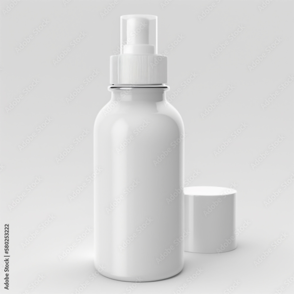 Clean Serum Bottle on White Background, Generative AI Clean Serum Bottle on White Background, Generative AI