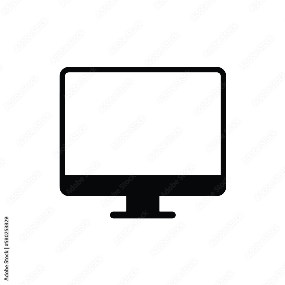 Computer monitor icon isolated on white background. Vector illustration Computer monitor icon isolated on white background. Vector illustration