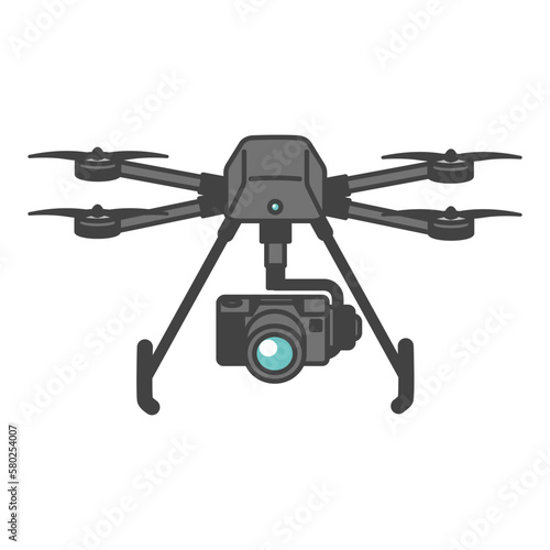 産業用ドローン・映画撮影・空撮用の高性能カメラ搭載・着陸・停止状態