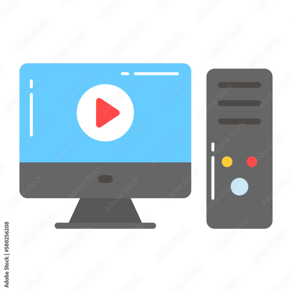 Trendy vector design of desktop computer, premium icon Trendy vector design of desktop computer, premium icon