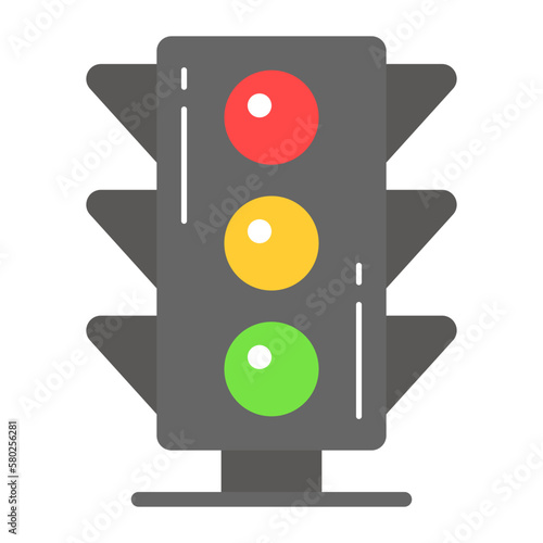 Trendy style icon of traffic lights, vector of traffic signals