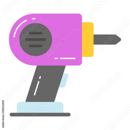 Well designed icon of drill machine, electric power wall drilling machine