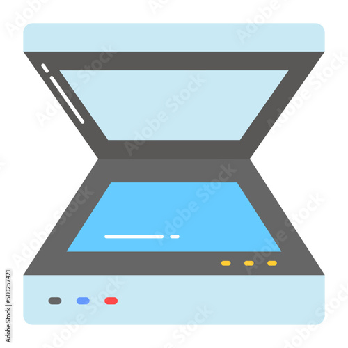 Trendy icon of scanning machine, scanner vector design