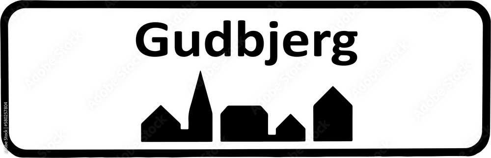 City sign of Gudbjerg - Gudbjerg Byskilt City sign of Gudbjerg - Gudbjerg Byskilt