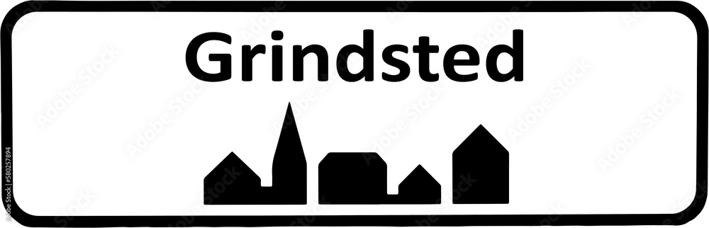 City sign of Grindsted - Grindsted Byskilt City sign of Grindsted - Grindsted Byskilt