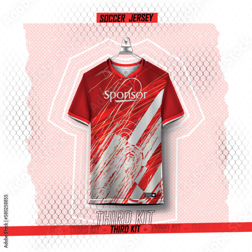 Soccer jersey design for sublimation.abstract mordern sports jersey design template 