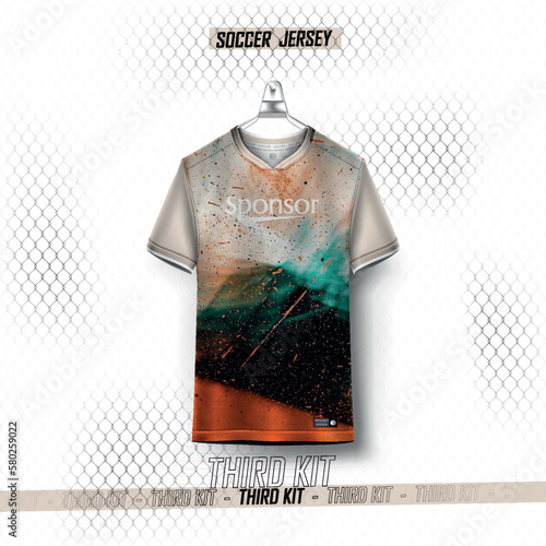 Soccer jersey design for sublimation.abstract mordern sports jersey design template 