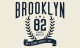 Vintage college varsity Brooklyn city 82 slogan print for graphic tee t shirt or sweatshirt - Vector