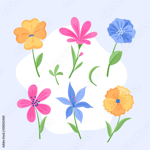 Colección de flores de primavera