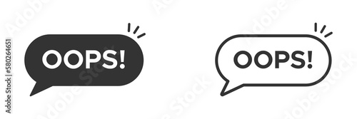 oops on speech bubble vector icons set