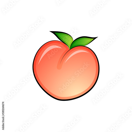Illustration of an peach fruit