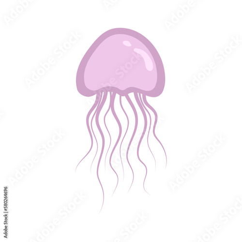 Purple Jellyfish on a white background