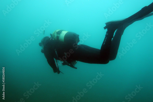 Scuba diver in the mediterranean sea