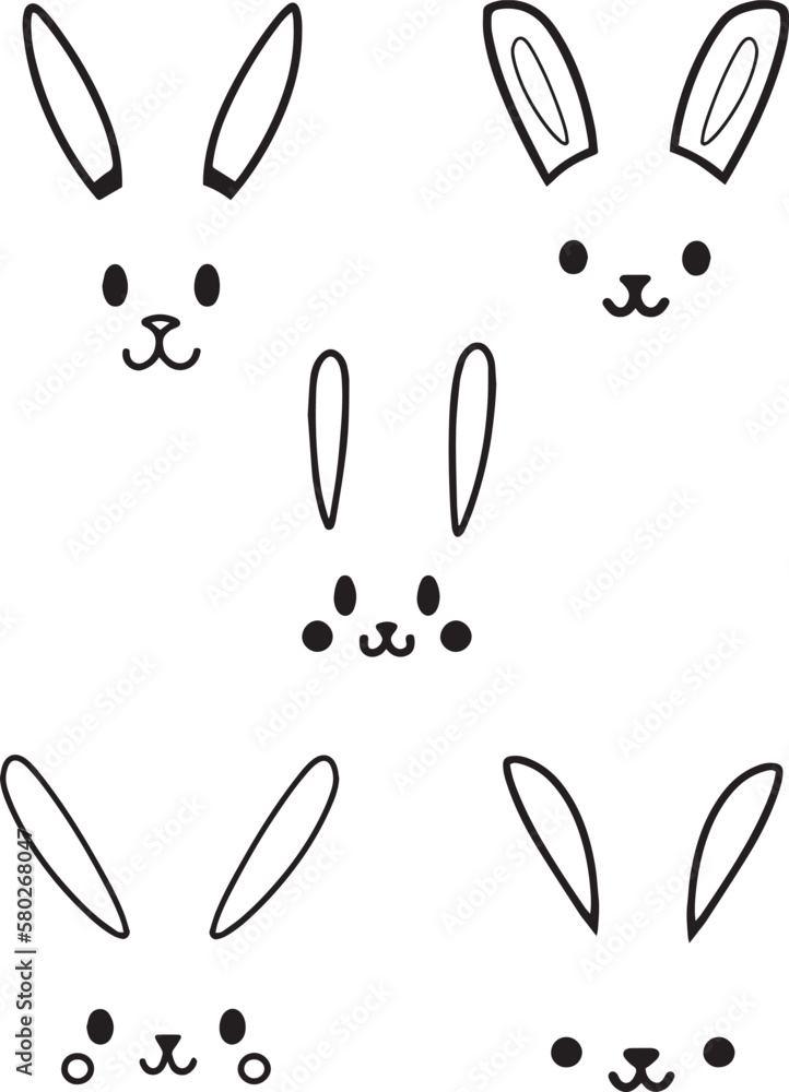 Cartoon Bunny head set icon, Vector illustration, SVG Cartoon Bunny head set icon, Vector illustration, SVG