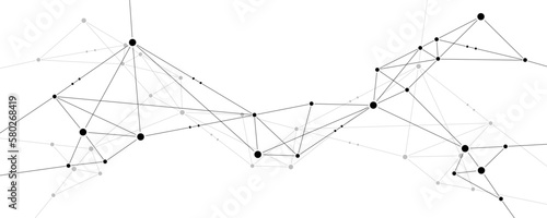 Obraz na płótnie Polygon network technology connect lines and dots background template. w salonie