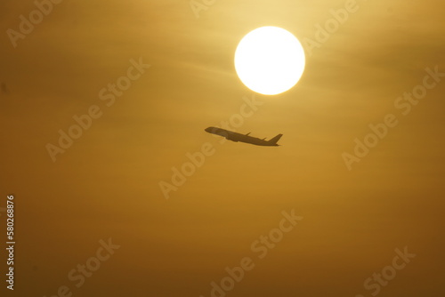Sunrise and the aircraft rise