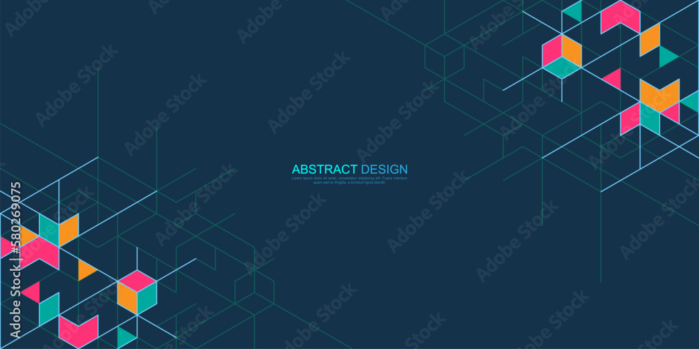 Creative idea of modern design with abstract geometric background ...